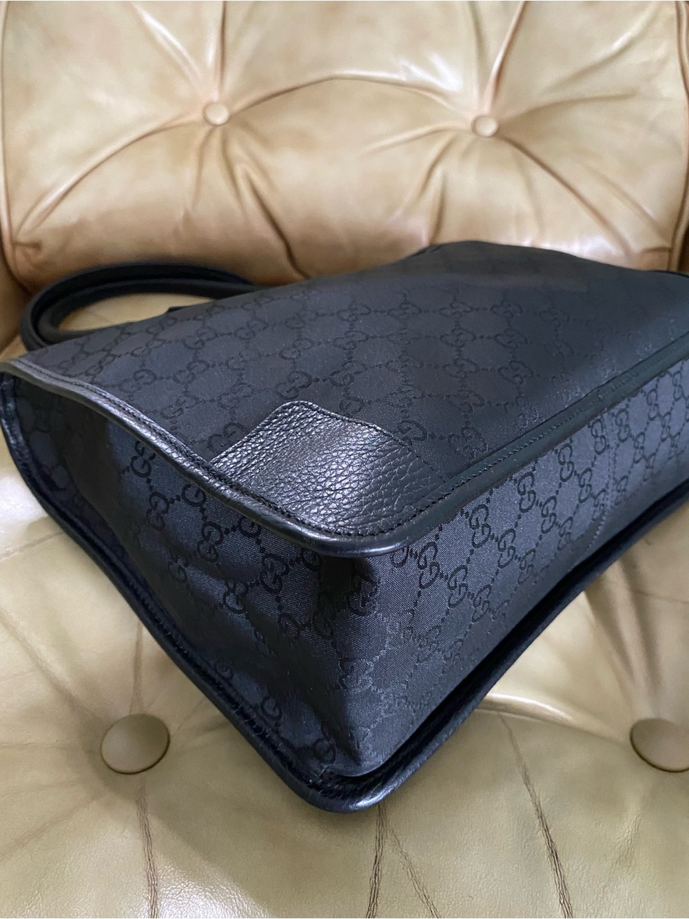 LKNW Gucci Tote Bag Top Handle GG Black Canvas/Leather COA - Picture 8 of 13